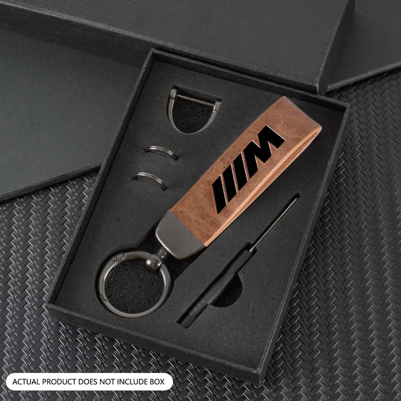 Zinc Alloy Leather Car Keychain Keyring for Bmw M Performance G30 G32 Auto Interior Modification Accessories Chains Accessories