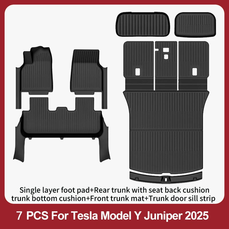 Floor Mats For 2025-2026 Tesla Model Y Juniper Premium/Performance TPE Floor Liner& Accessories Full-Door Sill Protective Cover