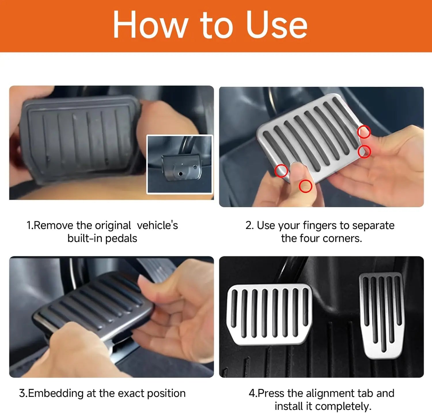 For Tesla Performance Pedal Pads Cover Foot Aluminum Non-Slip Pedals for Model Y(Juniper) Model 3(Highland) 3/Y 2017-2026