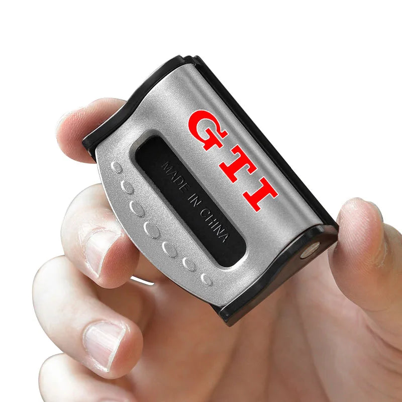 Car Safety Seatbelt Stopper Adjuster Clip To Relax Shoulder Neck Emblem for VW GTI CC Golf 6 7 GTI Tiguan Passat B5 B6 B7 Jetta