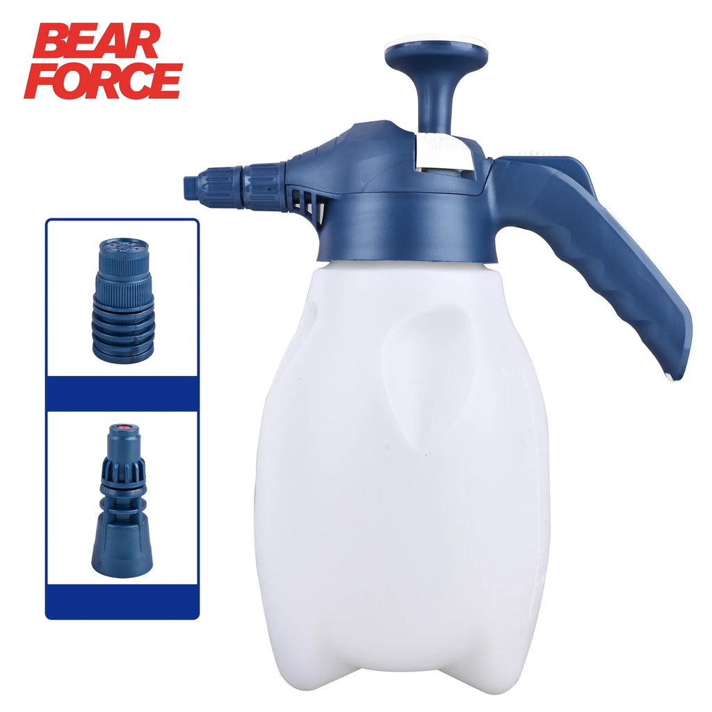 BEAR FORCE Foam Pump Blaster (68oz/2L) Multi-Purpose Hand Pump Foam Sprayer with Dual Adjustable Nozzles Perfect for Car Washing