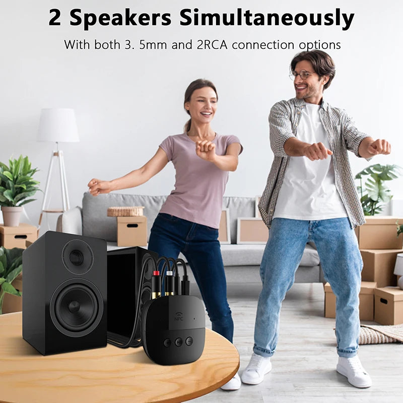 NFC Bluetooth 5.5 Audio Receiver 3.5mm AUX RCA USB U-Disk Stereo Music Wireless Adapter For Car Kit Speaker Amplifier With Mic