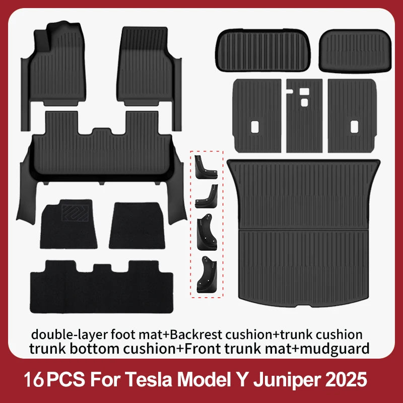 Floor Mats For 2025-2026 Tesla Model Y Juniper Premium/Performance TPE Floor Liner& Accessories Full-Door Sill Protective Cover