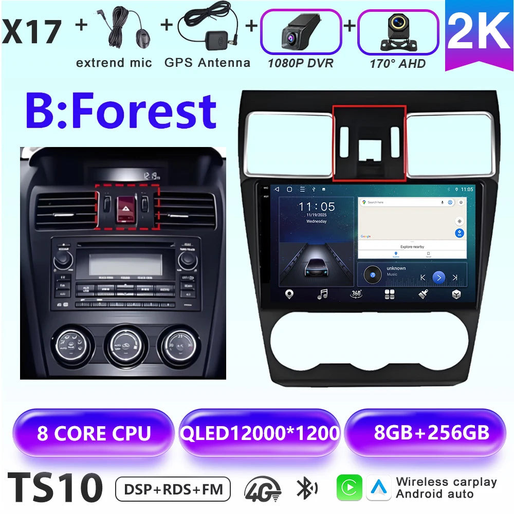 Android 16 Car radio For Subaru Forester 4 SJ XV WRX 2015 2016 - 2018 head unit Multimedia High-performance Navigation Screen