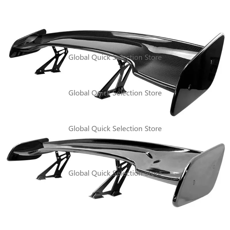 Universal Car Rear Spoiler Wing 145cm, Style Carbon Fiber Trunk Lid Wing Lip, Sedan Body Kit Tuning Decoration Accessories