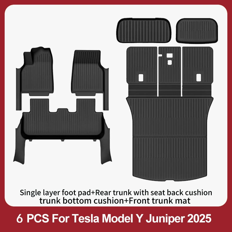 Floor Mats For 2025-2026 Tesla Model Y Juniper Premium/Performance TPE Floor Liner& Accessories Full-Door Sill Protective Cover