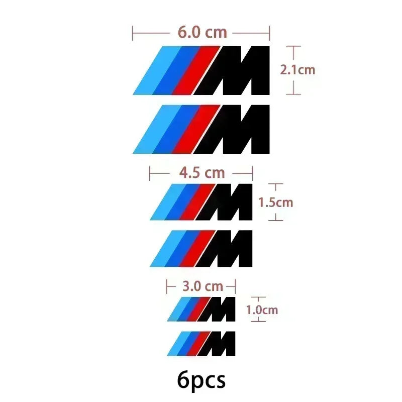 /Car White Black M Logo Emblem Badge Brake Caliper Sticker For BMW M Power Performance M3 M5 X1 X3 X5 X6 E46 E39 Auto Accessory