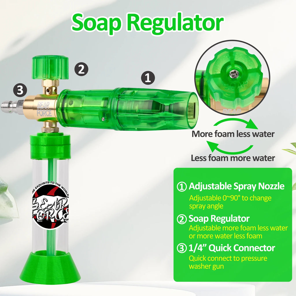 Pressure Magnetic Foam Cannon Pro with 1/4 Quick Connector 360°Adjustable Snow Foam Lance Car Wash Soap for Thick Foam