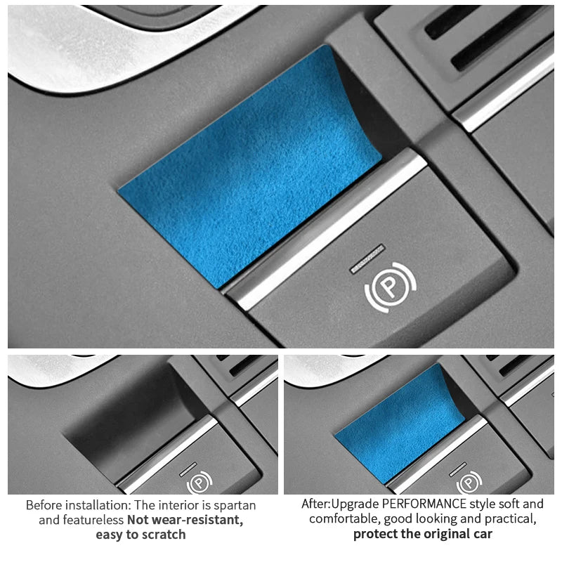 For Audi Sport Performance 8V A3 S3 (2014-2019) Made of Alcantara Car Handbrake Button Knob Trim Sticker Interior Accessories