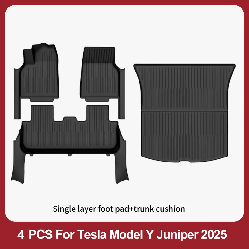 Floor Mats For 2025-2026 Tesla Model Y Juniper Premium/Performance TPE Floor Liner& Accessories Full-Door Sill Protective Cover
