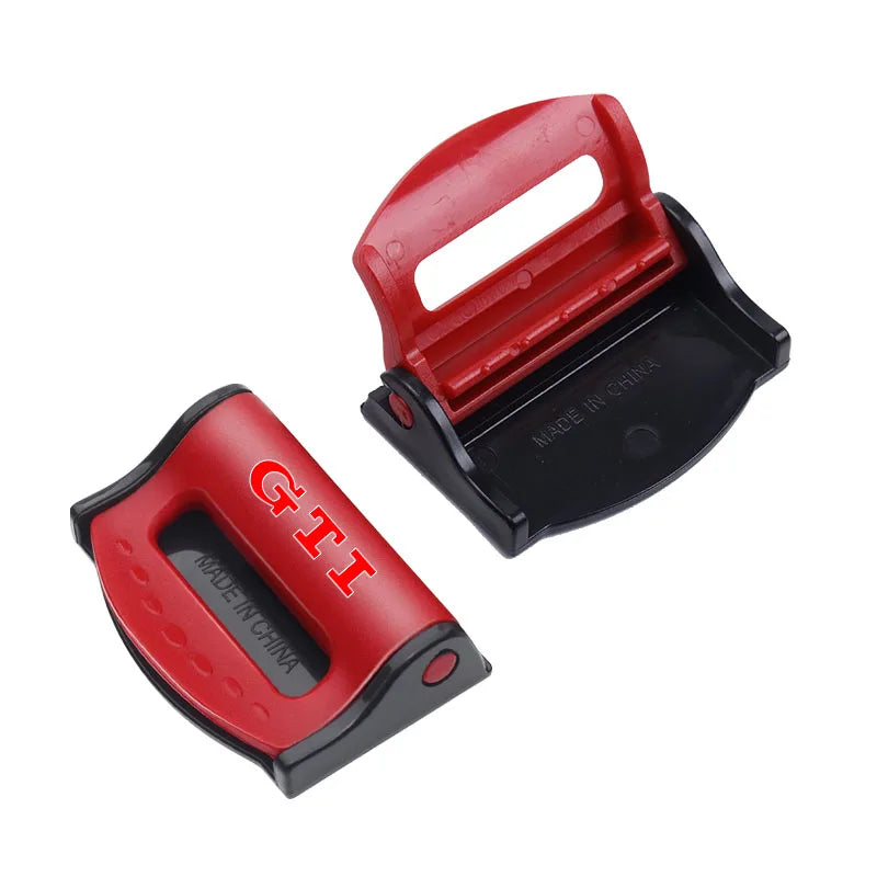 Car Safety Seatbelt Stopper Adjuster Clip To Relax Shoulder Neck Emblem for VW GTI CC Golf 6 7 GTI Tiguan Passat B5 B6 B7 Jetta
