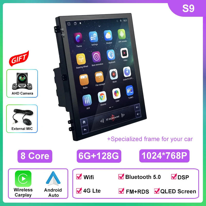 8 Core 4G Lte 9.7 Inch Android Car Multimedia Carplay Player Navigation GPS Radio Stereo Touch Screen for Jeep Compass 2017~2020