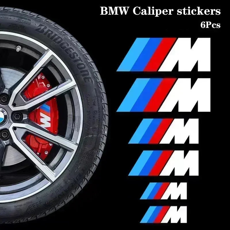 /Car White Black M Logo Emblem Badge Brake Caliper Sticker For BMW M Power Performance M3 M5 X1 X3 X5 X6 E46 E39 Auto Accessory