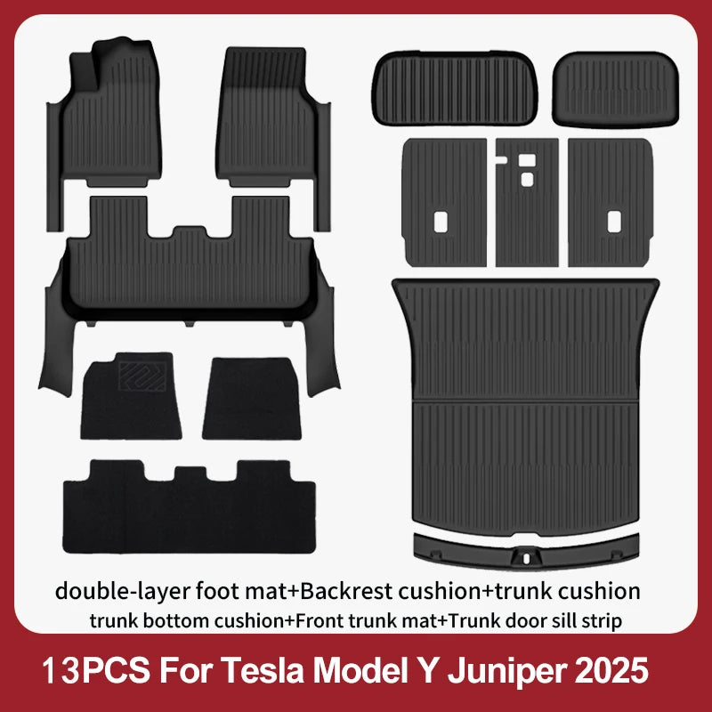 Floor Mats For 2025-2026 Tesla Model Y Juniper Premium/Performance TPE Floor Liner& Accessories Full-Door Sill Protective Cover