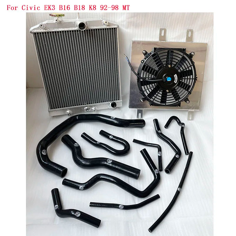 High performance 3 Row Racing Aluminum Radiator 60mm For Honda Civic EK EG DEl Sol Manual D15 D16 For CIVIC EK3 B16 B18 K8 92-98
