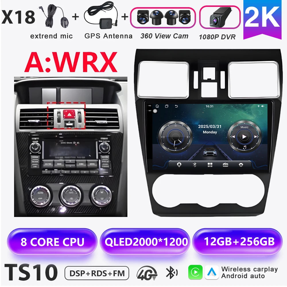 Android 16 Car radio For Subaru Forester 4 SJ XV WRX 2015 2016 - 2018 head unit Multimedia High-performance Navigation Screen
