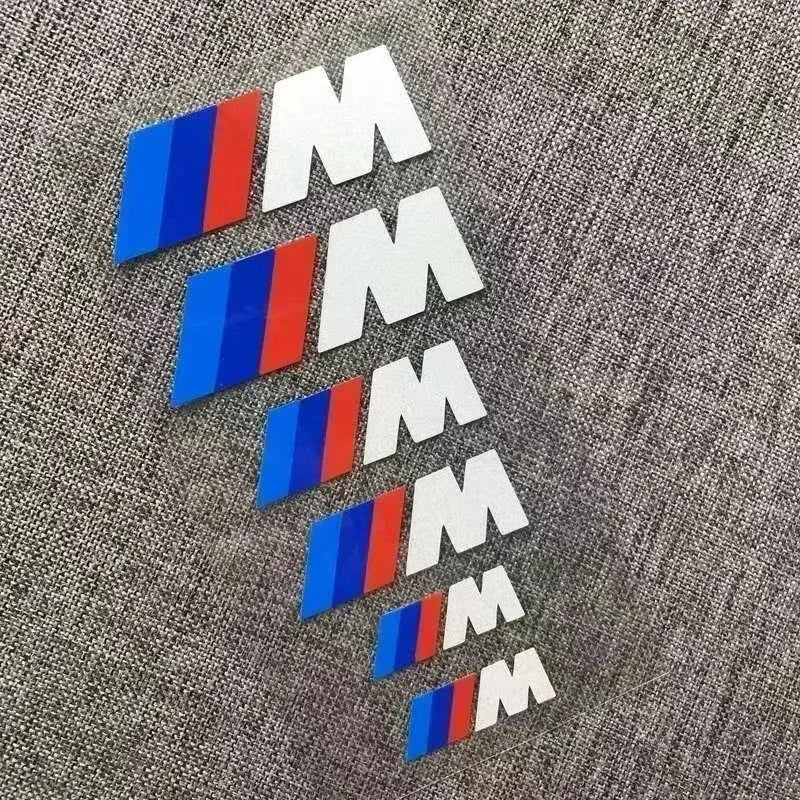 /Car White Black M Logo Emblem Badge Brake Caliper Sticker For BMW M Power Performance M3 M5 X1 X3 X5 X6 E46 E39 Auto Accessory
