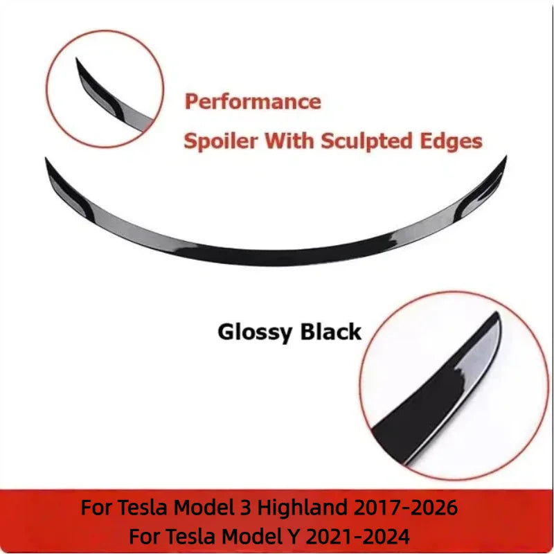 High-performance Matte Carbon Rear Trunk Spoilers Wing Tail For Tesla Model 3 Y Juniper 2026-2017 Tuning Accessories Refit
