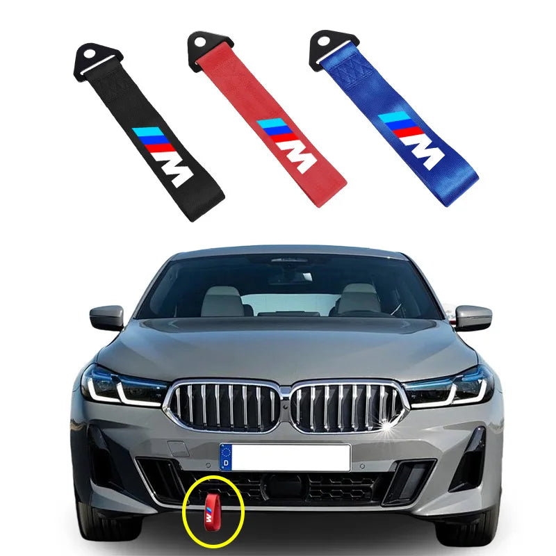 New Car Decorative Nylon Bumper Trailer Towing Ropes For BMW Performance M X1 X3 X5 E39 E46 E90 F20 E60 F30 M3 Auto Accessories