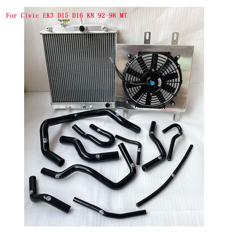 High performance 3 Row Racing Aluminum Radiator 60mm For Honda Civic EK EG DEl Sol Manual D15 D16 For CIVIC EK3 B16 B18 K8 92-98