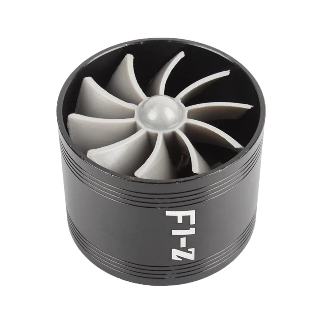 Turboes Saver Fan Air Intake Turbine Universal Car Kit with 2pcs Rubber Holders for High Performance Boost