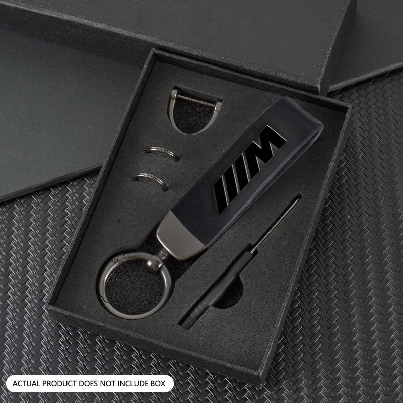 Zinc Alloy Leather Car Keychain Keyring for Bmw M Performance G30 G32 Auto Interior Modification Accessories Chains Accessories