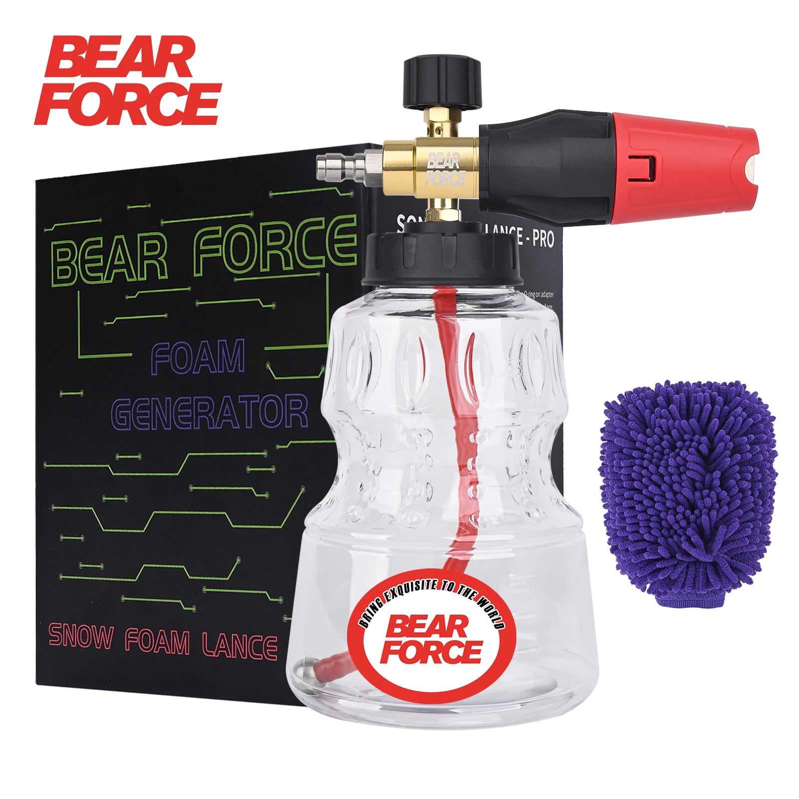 Pressure Washer Foam Cannon with 1/4” Quick Connector 360° Adjustable Thicker Snow Foam with 1L Soap Bottle Car Wash Detailing