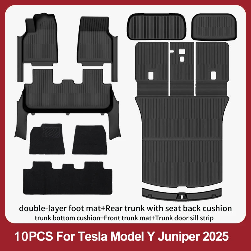 Floor Mats For 2025-2026 Tesla Model Y Juniper Premium/Performance TPE Floor Liner& Accessories Full-Door Sill Protective Cover