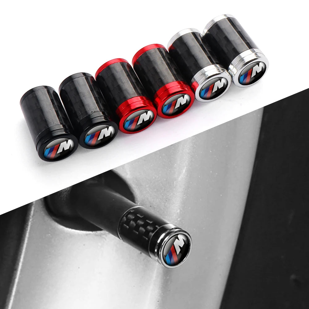 Carbon Fiber Car Tire Valve Caps Auto Accessories For BMW 1 3 5 7 Series M Performance M3 M5 M6 F01 F20 F10 F13 F15 F16 F30 F34