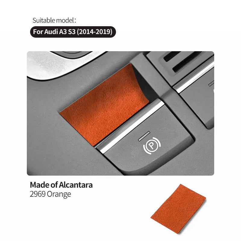 For Audi Sport Performance 8V A3 S3 (2014-2019) Made of Alcantara Car Handbrake Button Knob Trim Sticker Interior Accessories