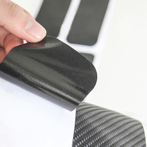 4Pc Black Car Door Plate Stickers Carbon Fiber