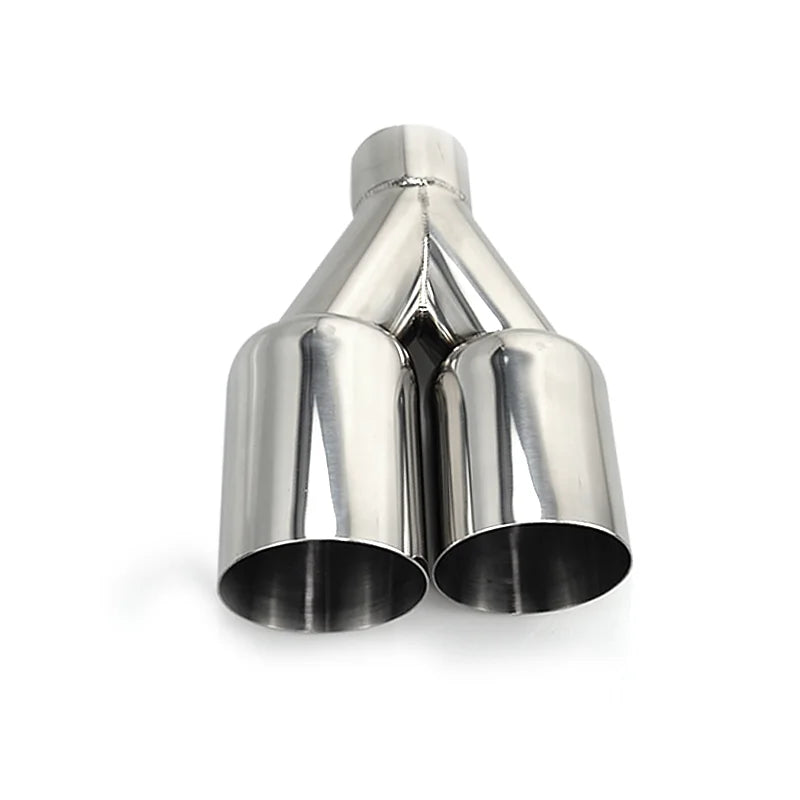 Genuine Sumsoo Double Exhaust Tip Stainless Steel Straight Edge Polished Silver Welding Muffler Tail Pipe