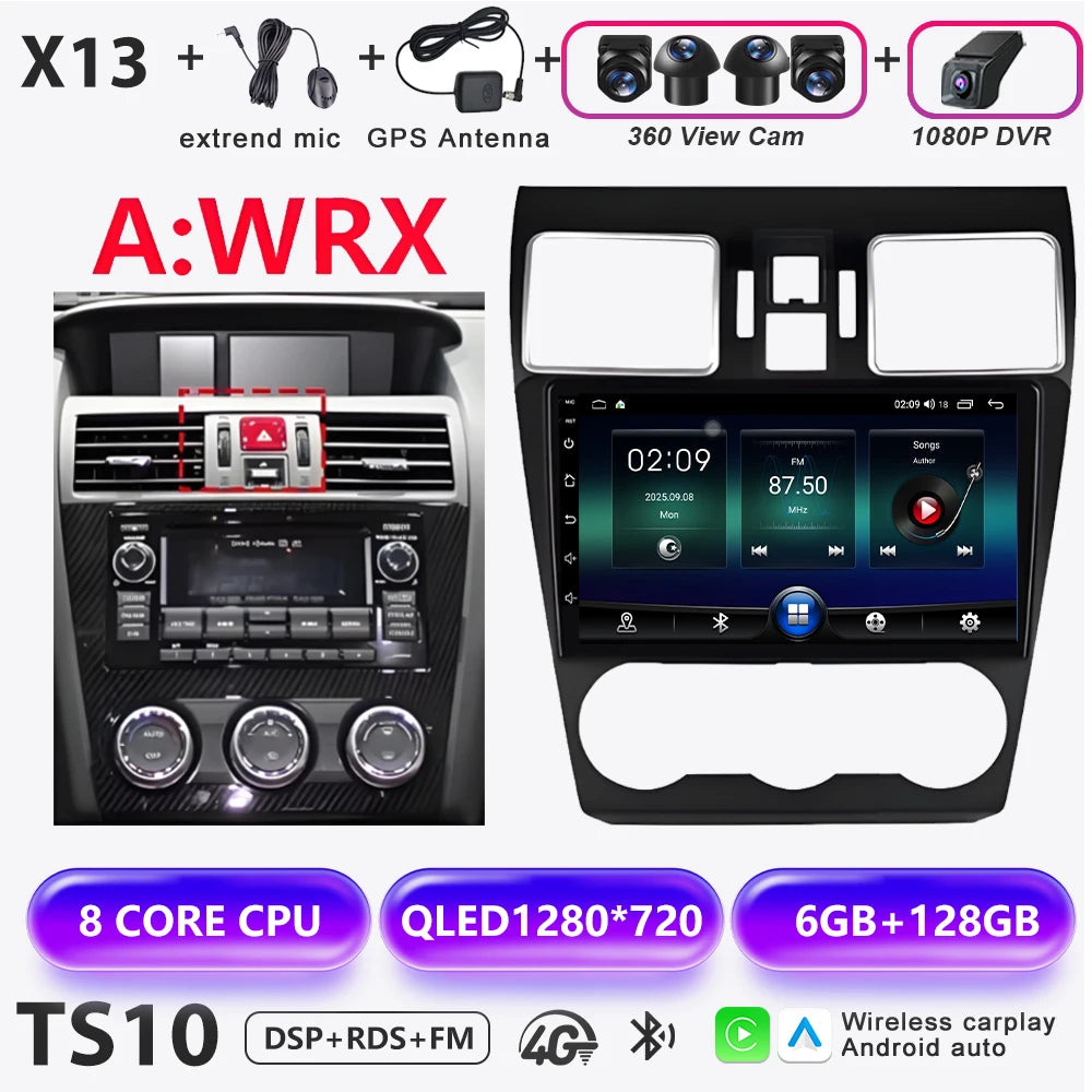Android 16 Car radio For Subaru Forester 4 SJ XV WRX 2015 2016 - 2018 head unit Multimedia High-performance Navigation Screen