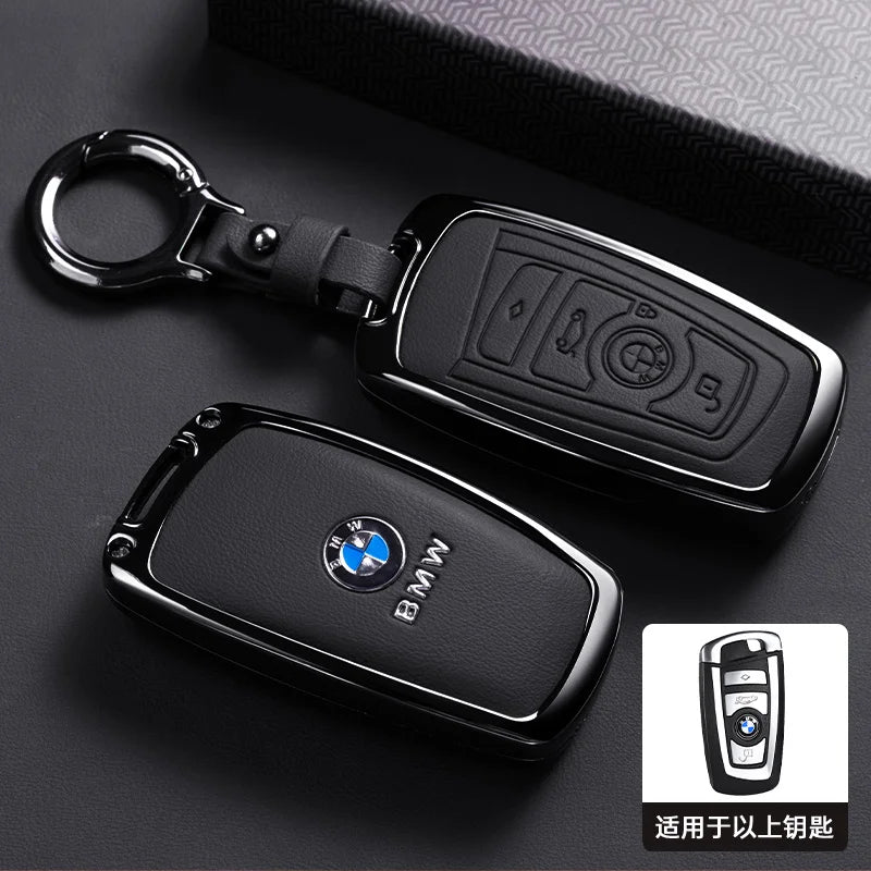 Zinc Alloy Leather Car Smart Key Case Cover For BMW M Performance F30 F20 F10 F18 F22 F01 X3 X4 F06 F02 M3 M5 Keychain Accessory