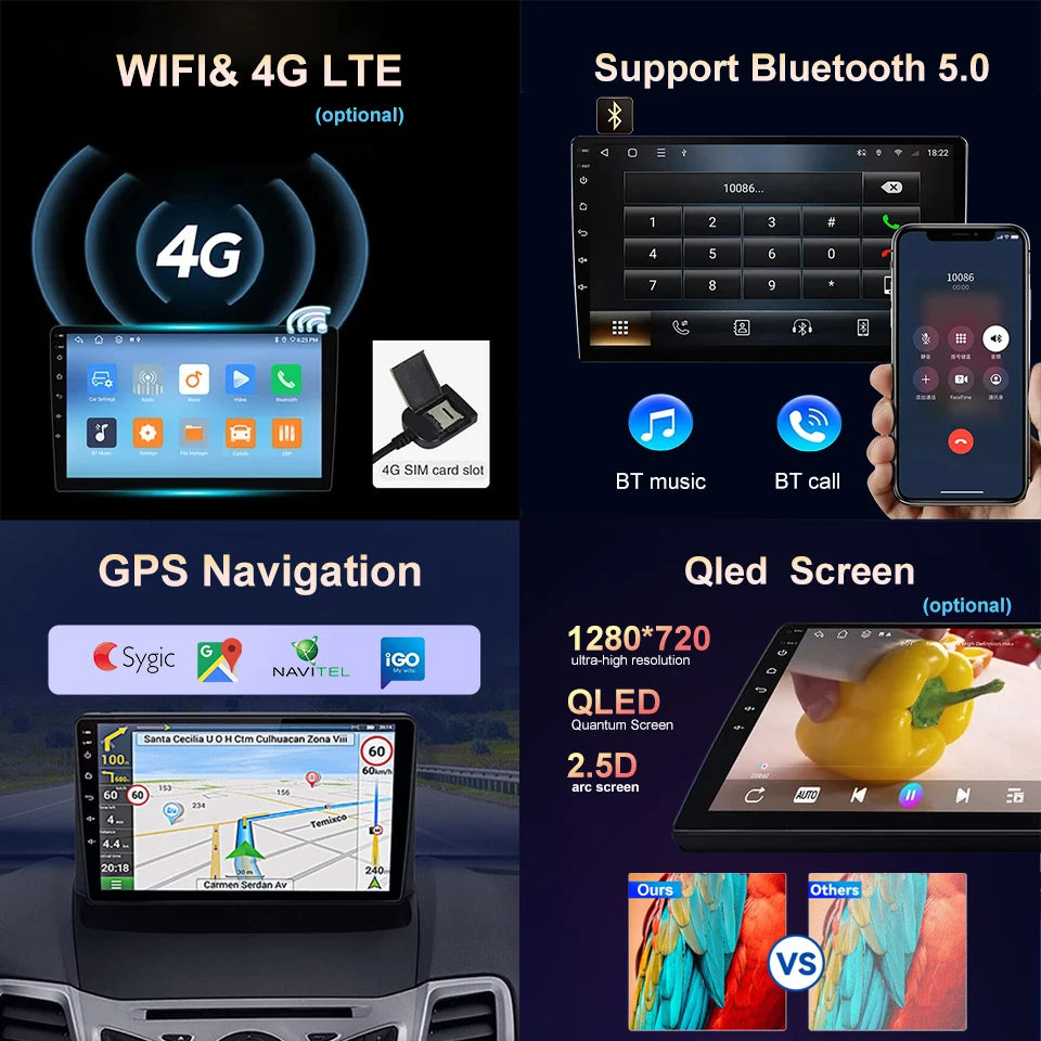 9 Inch 8 Core 4G BT DSP GPS Wireless Carplay Car Stereo Player Touch Screen Radio Android Multimedia For Ford Mondeo 3 2000~2007