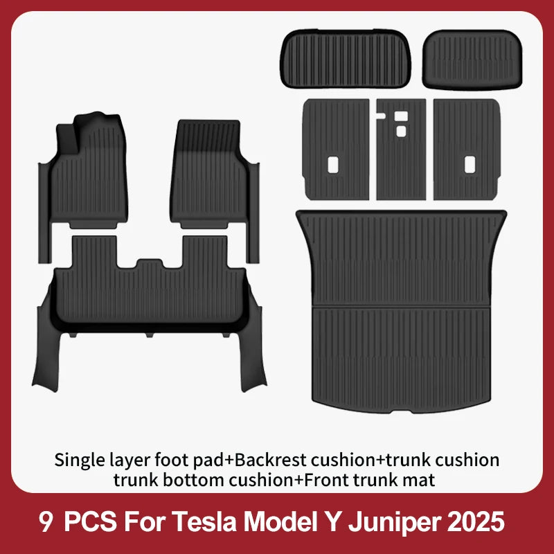 Floor Mats For 2025-2026 Tesla Model Y Juniper Premium/Performance TPE Floor Liner& Accessories Full-Door Sill Protective Cover