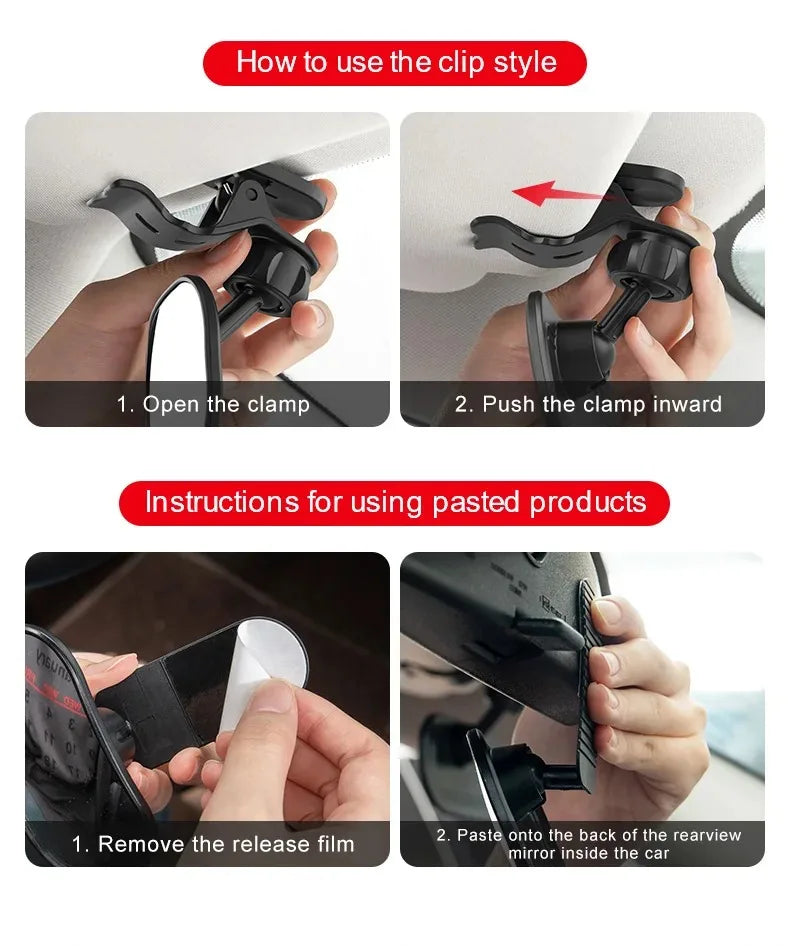 Adjustable Wide Car Rear Seat Mirror Baby/Child Seat Car Safety Mirror Monitor Clip or Paste Safety Car Baby Mirror Car Interior