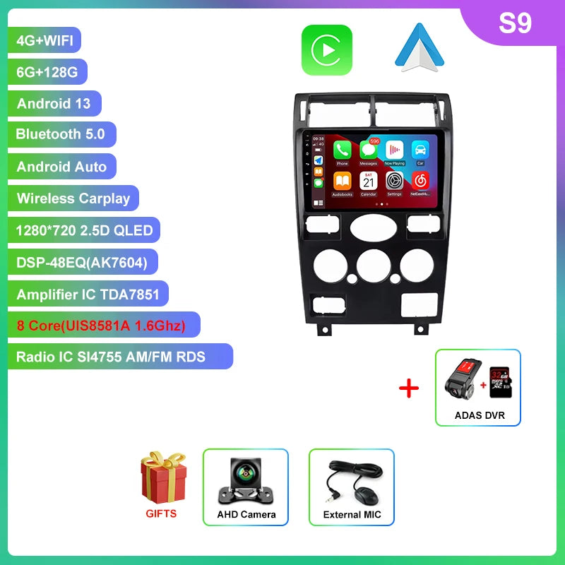 9 Inch 8 Core 4G BT DSP GPS Wireless Carplay Car Stereo Player Touch Screen Radio Android Multimedia For Ford Mondeo 3 2000~2007