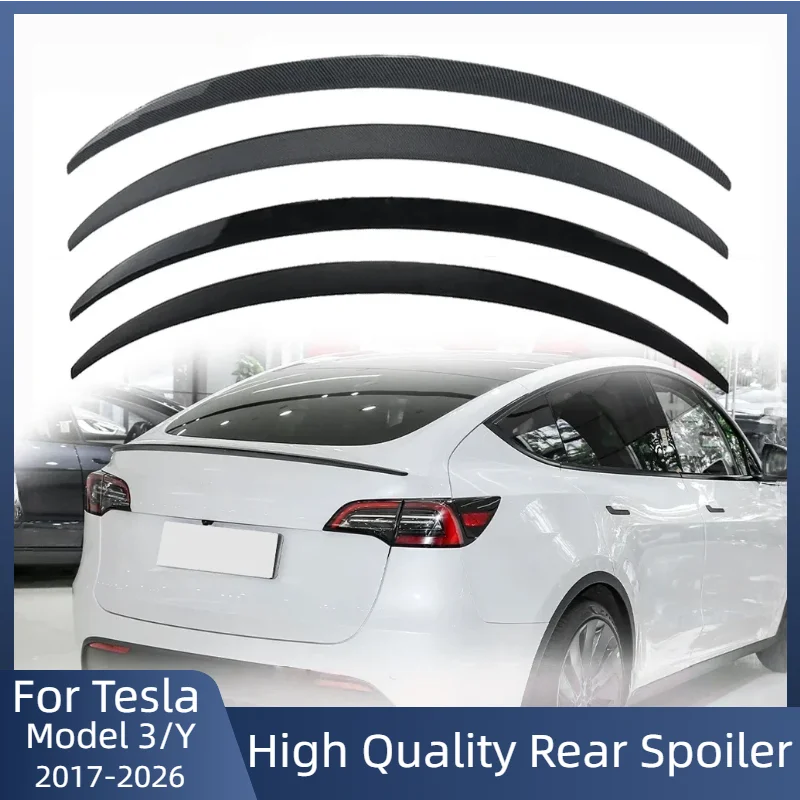 High-performance Matte Carbon Rear Trunk Spoilers Wing Tail For Tesla Model 3 Y Juniper 2026-2017 Tuning Accessories Refit