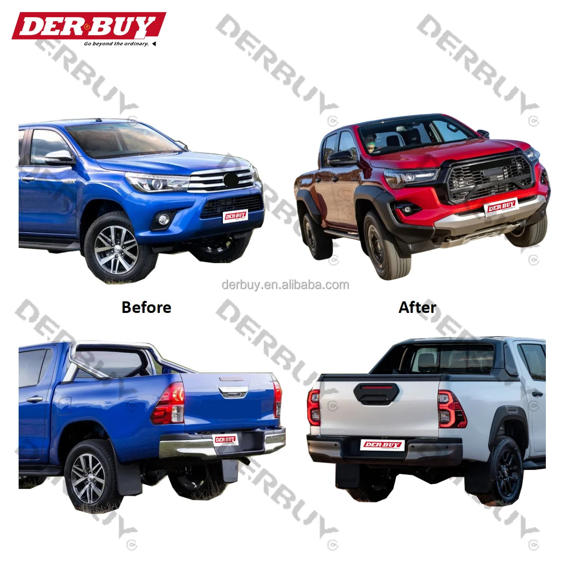 Car Bumper Body Kit Facelift Conversion Body Kit for Hilux Revo 2016+ Upade