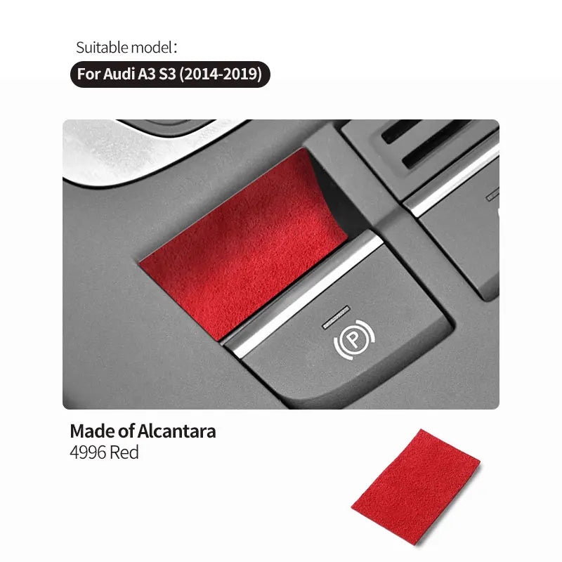 For Audi Sport Performance 8V A3 S3 (2014-2019) Made of Alcantara Car Handbrake Button Knob Trim Sticker Interior Accessories