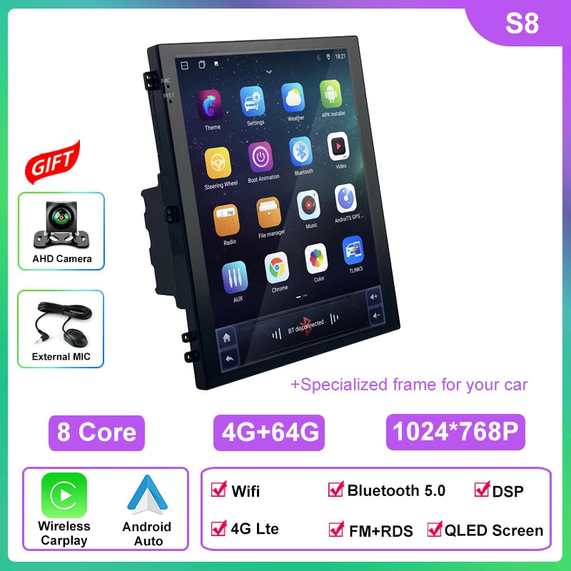 8 Core 4G Lte 9.7 Inch Android Car Multimedia Carplay Player Navigation GPS Radio Stereo Touch Screen for Jeep Compass 2017~2020
