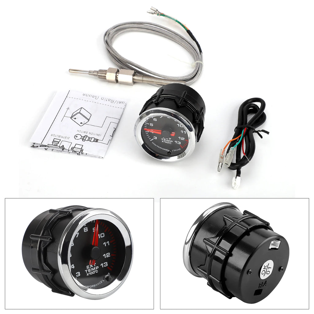 2'' 52mm Car High Performance Exhaust Gas Temp EGT Gauge kit 300-1300 Celsius 7 Colors Pointer egt Meter With Stepper Motor