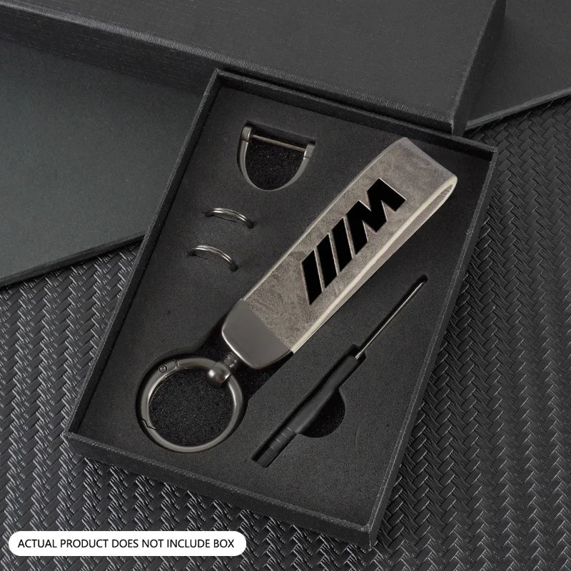 Zinc Alloy Leather Car Keychain Keyring for Bmw M Performance G30 G32 Auto Interior Modification Accessories Chains Accessories