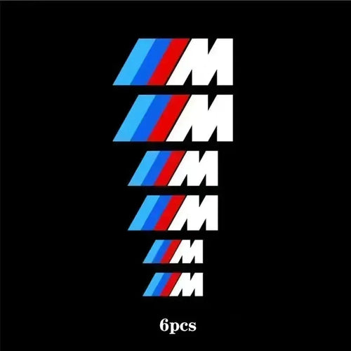 /Car White Black M Logo Emblem Badge Brake Caliper Sticker For BMW M Power Performance M3 M5 X1 X3 X5 X6 E46 E39 Auto Accessory