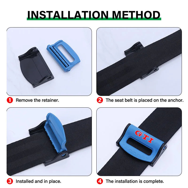 Car Safety Seatbelt Stopper Adjuster Clip To Relax Shoulder Neck Emblem for VW GTI CC Golf 6 7 GTI Tiguan Passat B5 B6 B7 Jetta