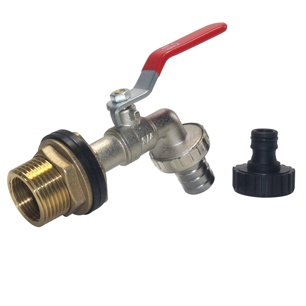 Brass thread flange alloy faucet set comes with 16mm plastic nipple quick connect water tank water bucket faucet as a gift