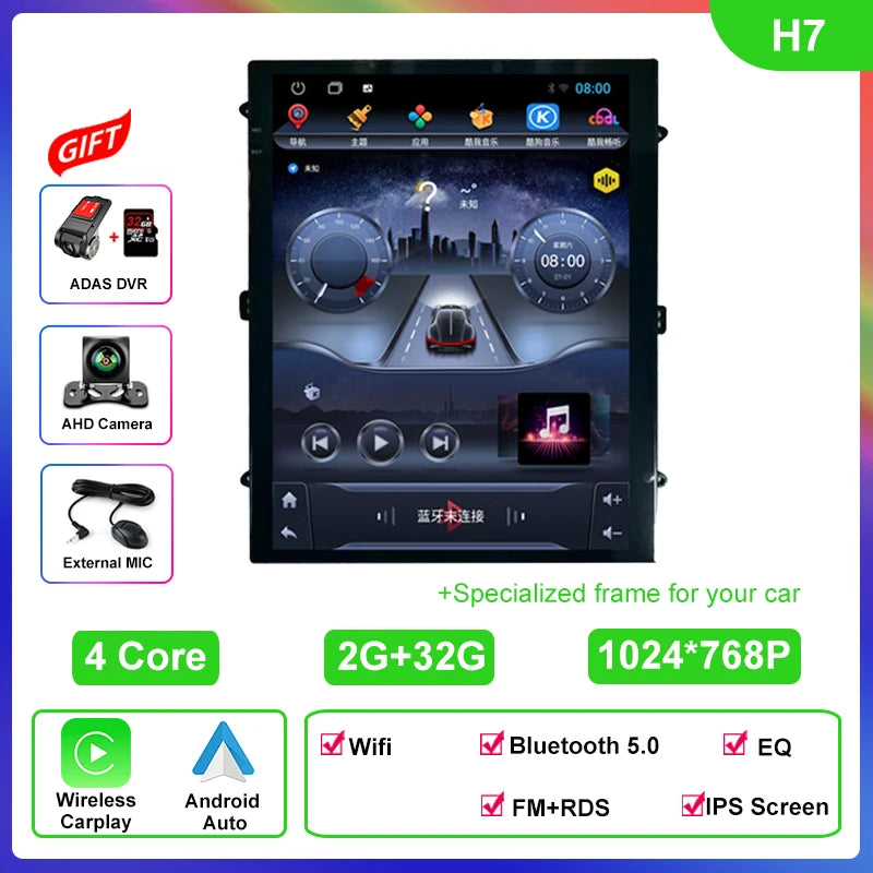 8 Core 4G Lte 9.7 Inch Android Car Multimedia Carplay Player Navigation GPS Radio Stereo Touch Screen for Jeep Compass 2017~2020