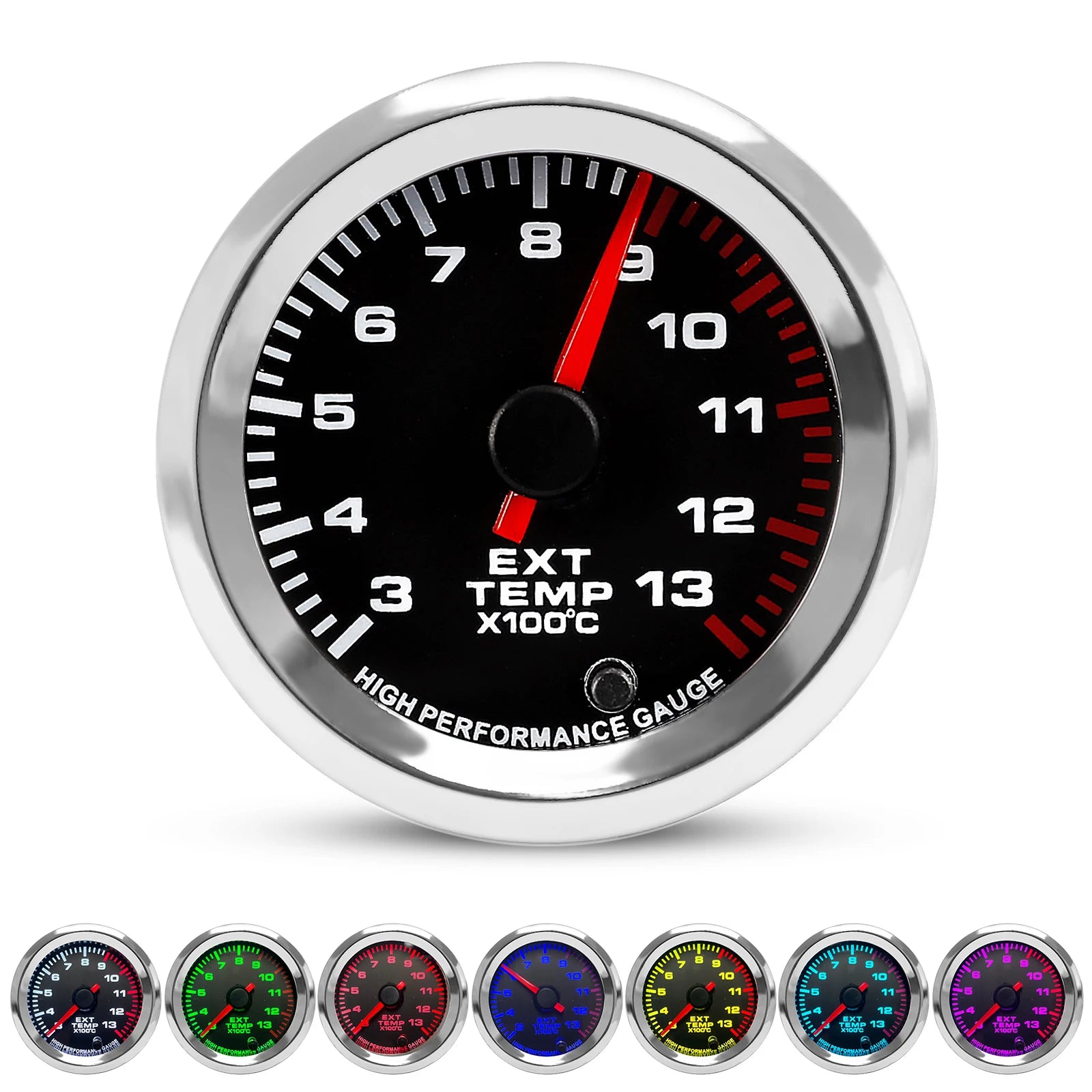 2'' 52mm Car High Performance Exhaust Gas Temp EGT Gauge kit 300-1300 Celsius 7 Colors Pointer egt Meter With Stepper Motor