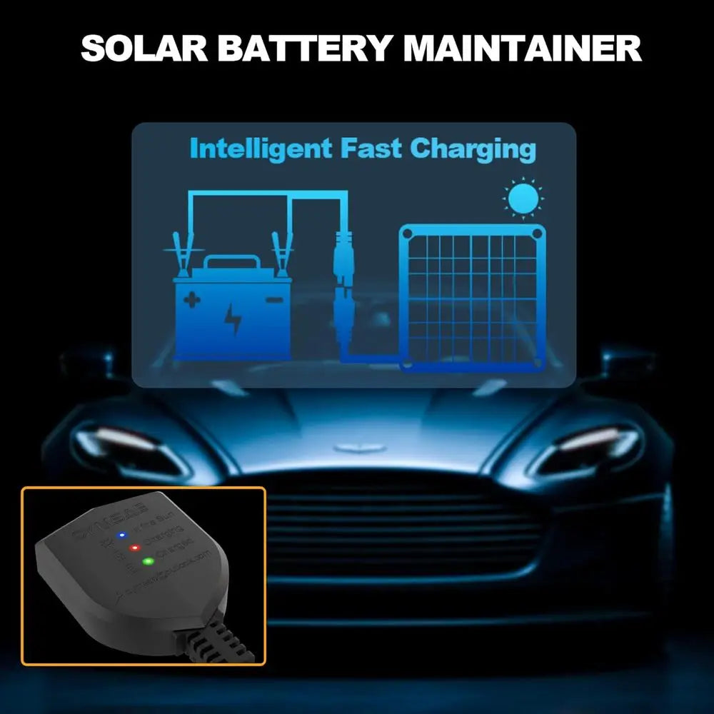 30W Solar Car Battery Charger Portable 12V Trickle Battery Charger & Maintainer Waterproof Solar Panel for Car Boat Automotive R